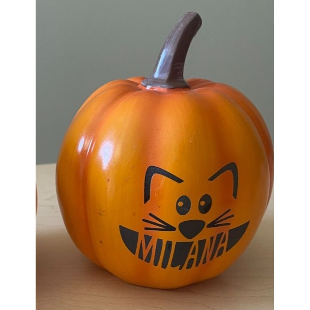 5.5" Artificial Pumpkin Personalized with the name "MILANA"